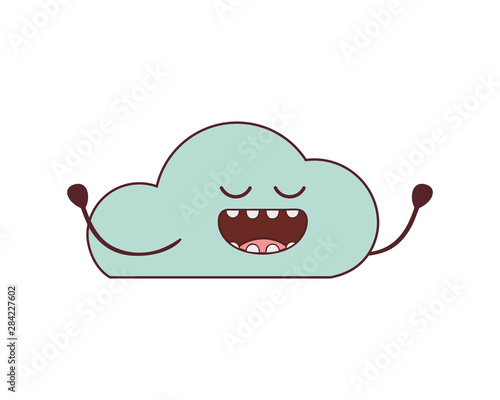 beautiful cloud kawaii isolated icon vector illustration