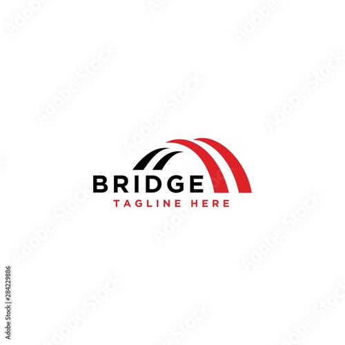 Fototapeta Naklejka Na Ścianę i Meble -  bridge simple modern logo vector