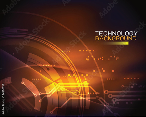 Vector abstract futuristic technology shiny transparent circuit on dark background,