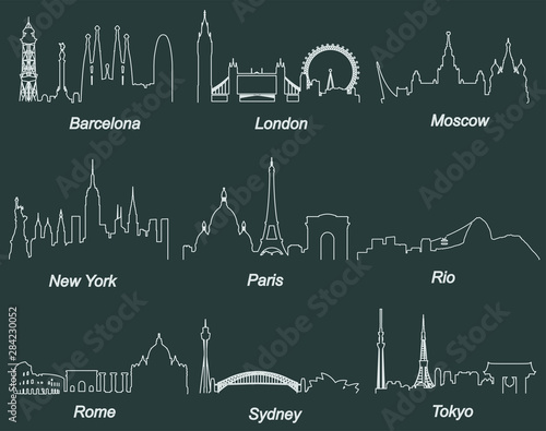 Photography Line World Cities Skylines Landmarks and Profiles