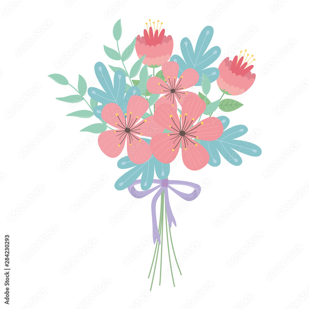 Isolated bunch of flowers design Isolated bunch of flowers design