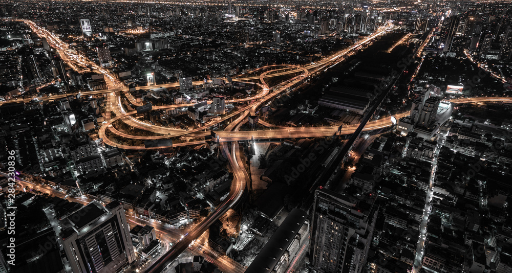 coals in brazier and aerial view of the motorway in Bangkok coals in brazier and aerial view of the motorway in Bangkok