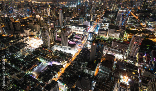 aerial view of the city of Bangkok