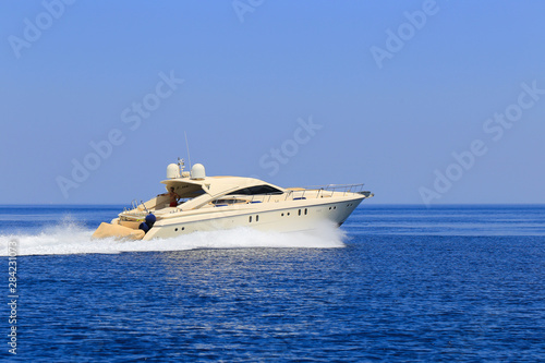 Luxury motor yacht. Fast motor boat © VP