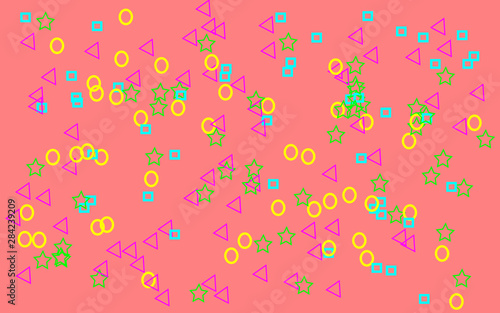 abstract seamless multi colors geometric on pink background