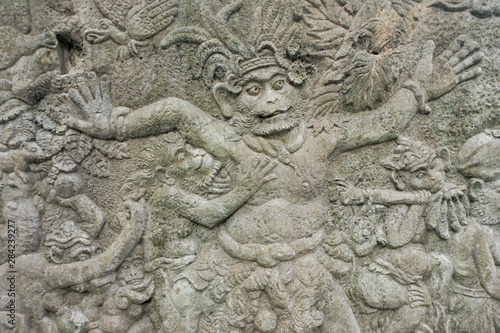 Ancient stone carving in Ubud Bali Indonesia © Rafael Ben-Ari