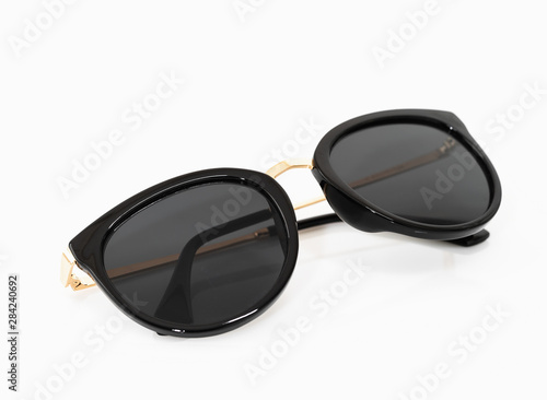 Black sunglasses on white