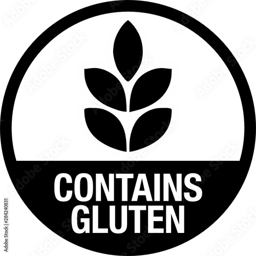 Gluten Symbol for Food Packaging with Label
