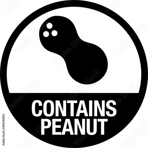 Contains Peanut Symbol for Food Packaging with Label	