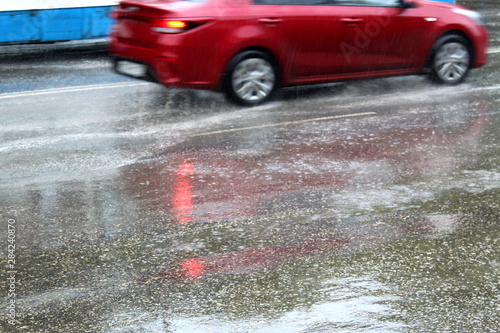  puddle ,spray, traffic,torrential ,weather ,auto ,blurred, blurry, car, city, climate, crude, damage ,day, drowned ,emergency, flooded, focus, highway ,photo ,problem, rain, ride ,rides ,road, splash © Снежана Кудрявцева