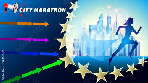 City Marathon banner, poster