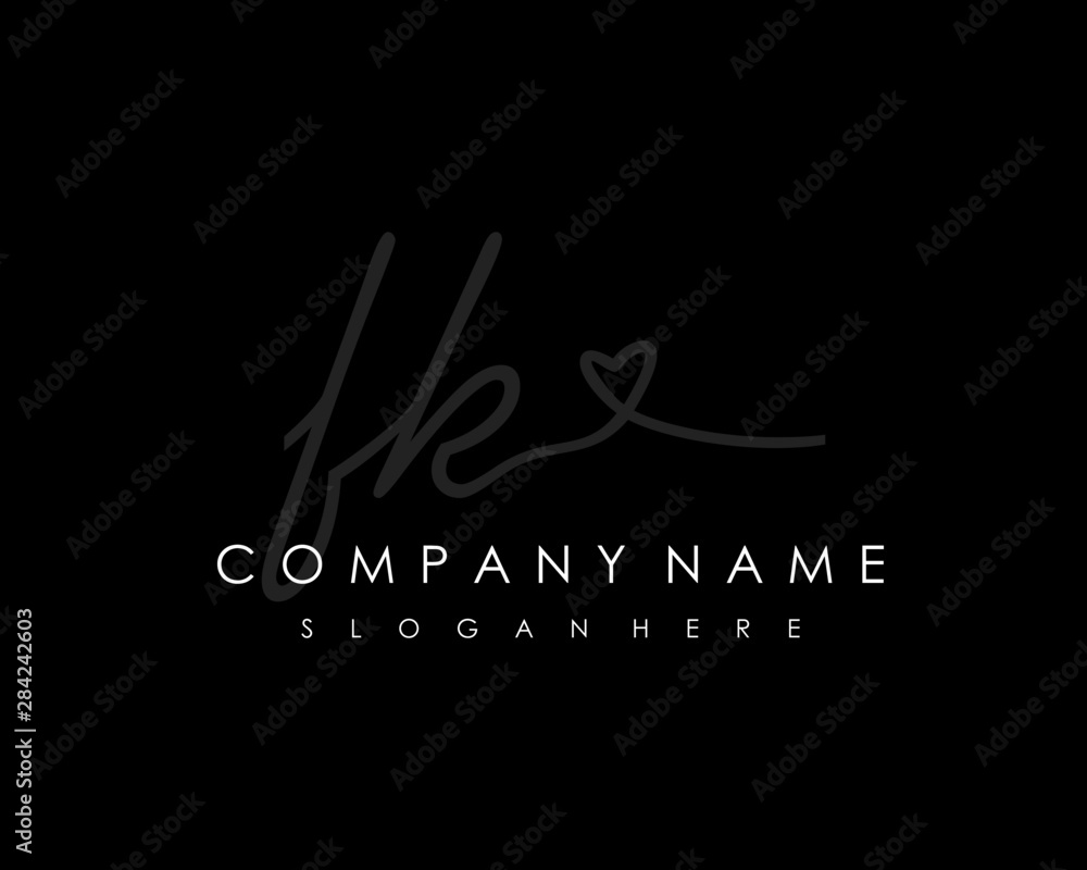 FK Initial handwriting logo vector FK Initial handwriting logo vector