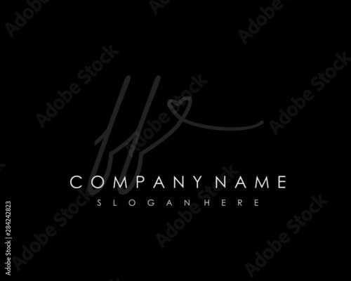 FF Initial handwriting logo vector