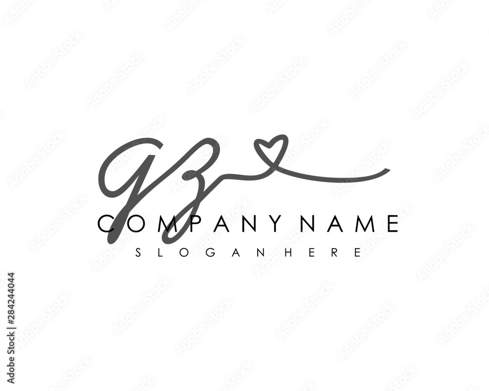 GZ Initial handwriting logo vector GZ Initial handwriting logo vector