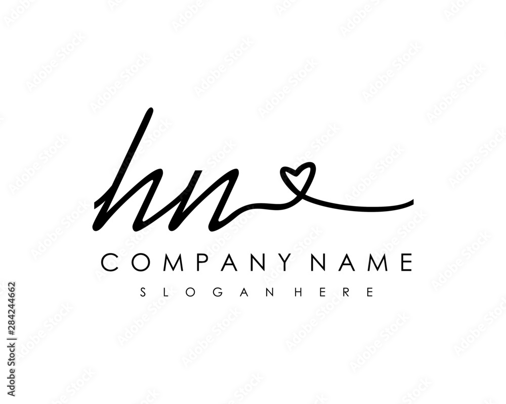 HN Initial handwriting logo vector HN Initial handwriting logo vector