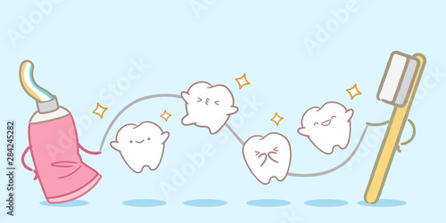  tooth playing with dental floss