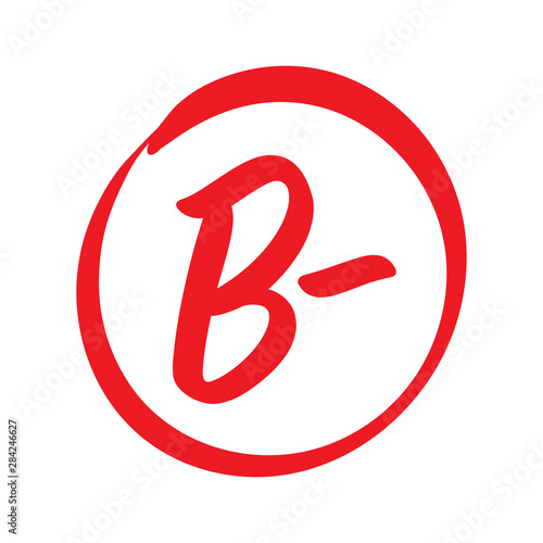 Vector B Minus Red Grade Mark