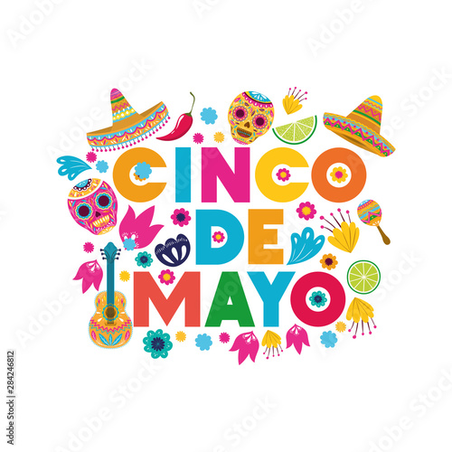 cinco de mayo label isolated icon