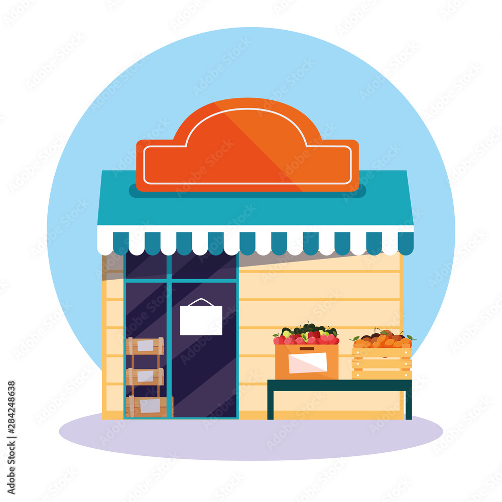 fresh fruits store facade building fresh fruits store facade building