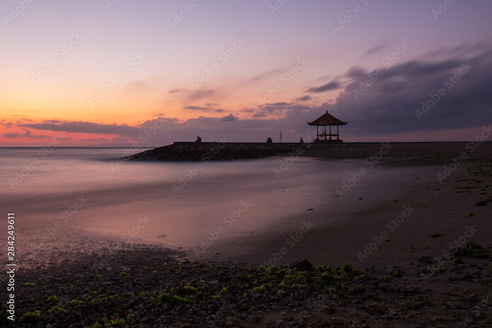 Beautiful sunrise on Sanur Beach, Bali, Indonesia