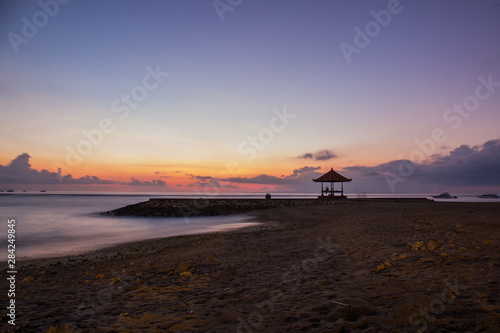 Beautiful sunrise on Sanur Beach, Bali, Indonesia © Mihardo