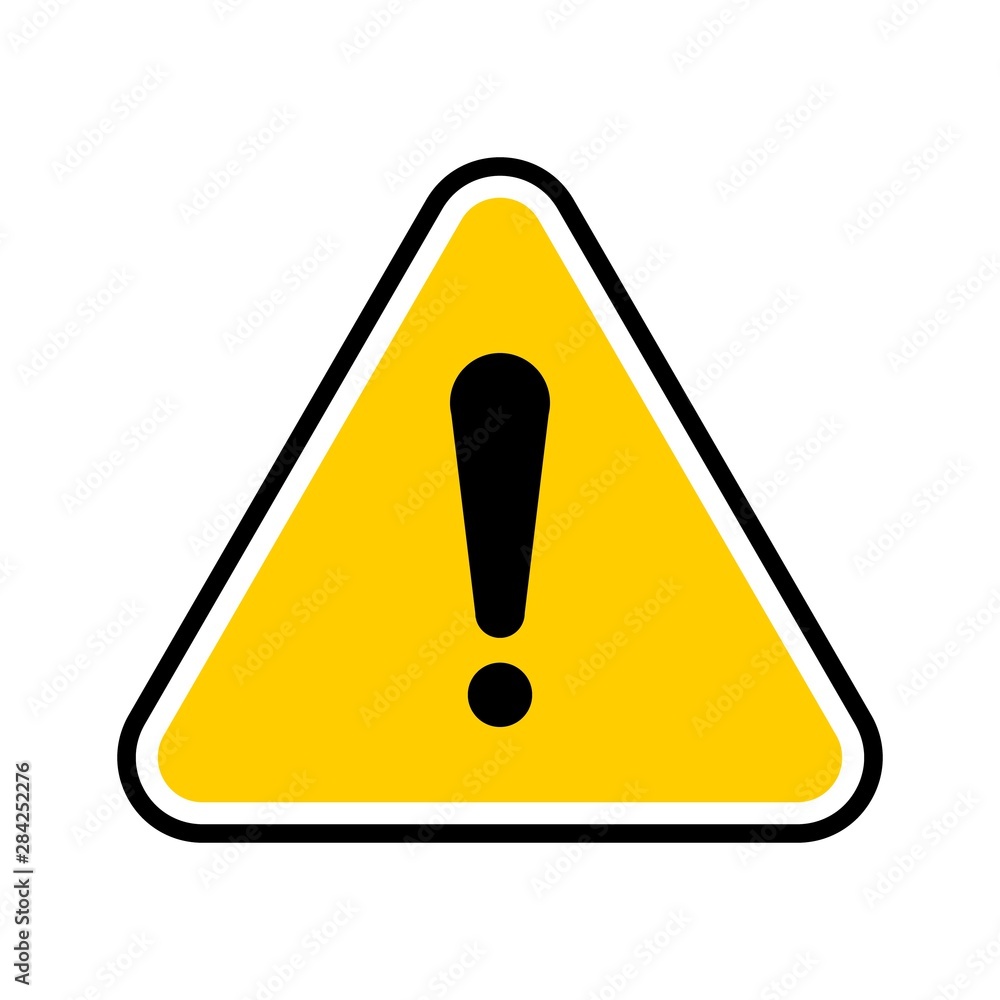 Vector hazard warning symbol. Warning icon, sign of сaution isolated on white background for use on web, typography, on the road and construction. Vector hazard warning symbol. Warning icon, sign of сaution isolated on white background for use on web, typography, on the road and construction.