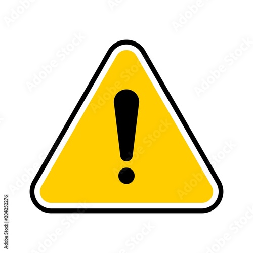 Vector hazard warning symbol. Warning icon, sign of сaution isolated on white background for use on web, typography, on the road and construction.