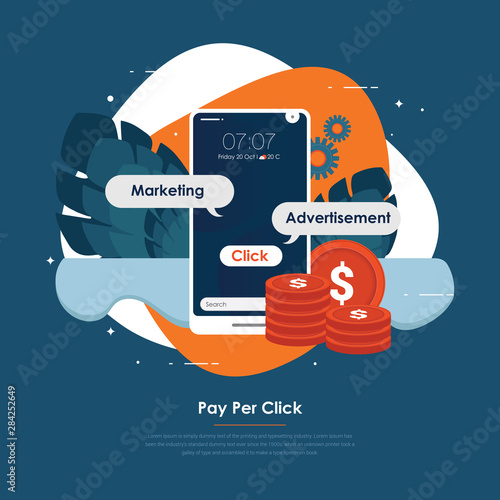 Pay Per Click internet marketing concept 