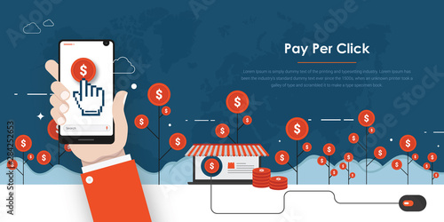 Pay Per Click internet marketing concept 