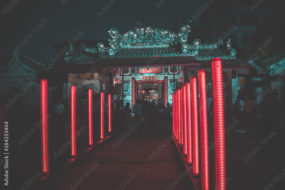 Chinatown design week by night in Bangkok Thailand