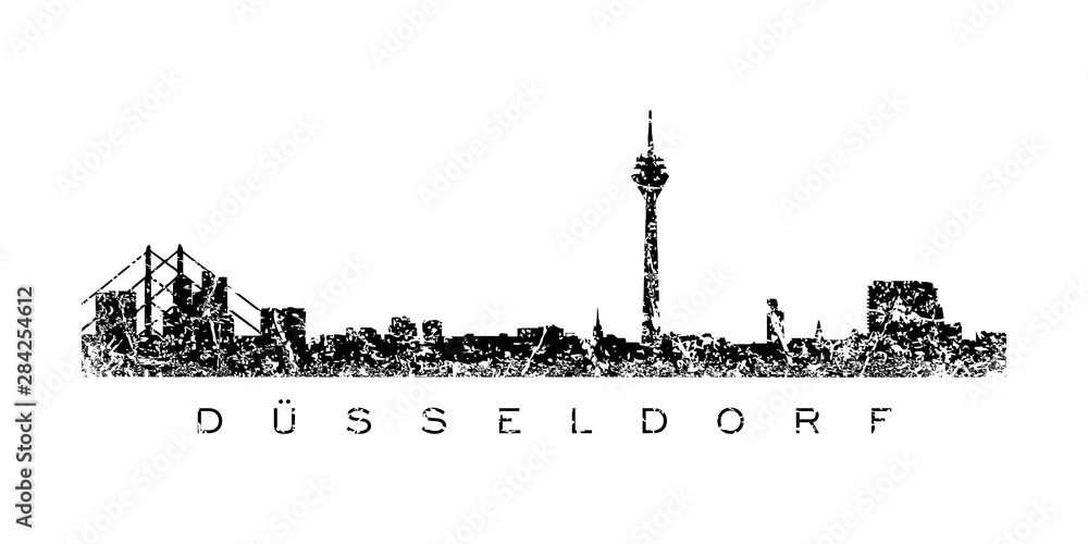 Obraz premium Düsseldorfer Skyline (Vintage Weiß) Düsseldorf
