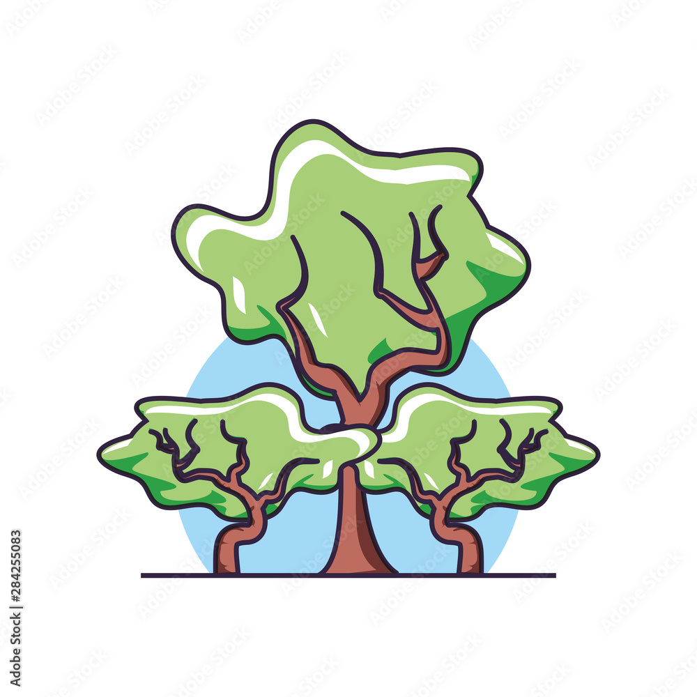 trees plants nature isolated icon trees plants nature isolated icon
