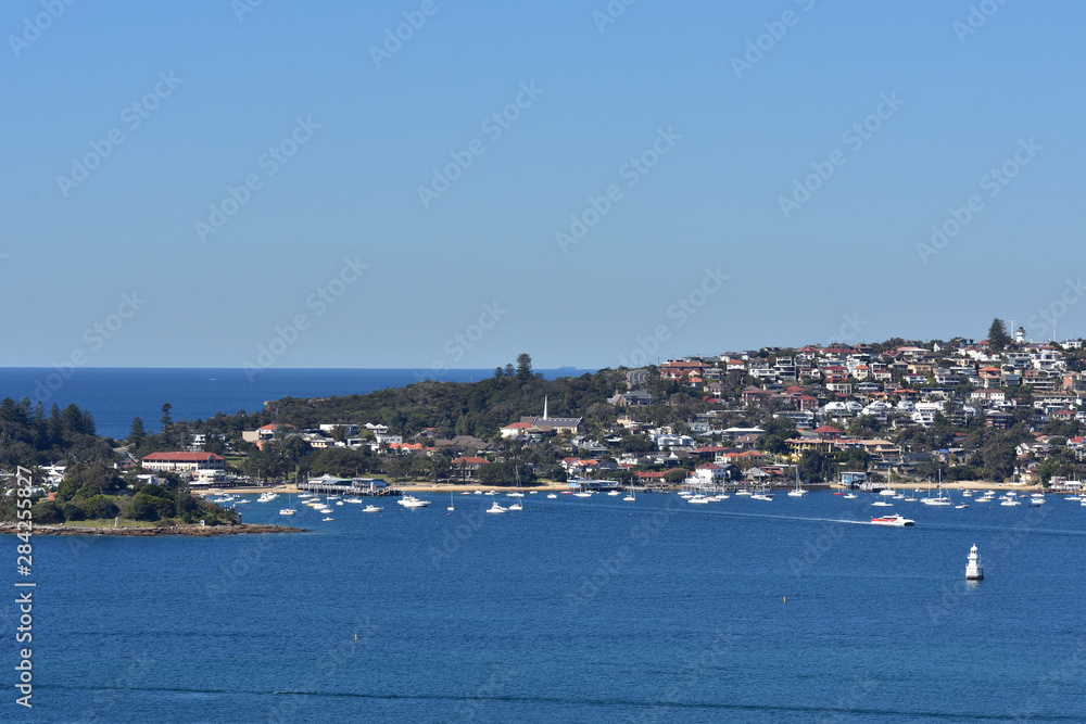 view of Watsons bay from Georges Head Lookout, Sydney Australia