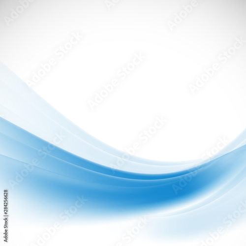 abstract smooth blue wave background isolate on white background, vector illustration