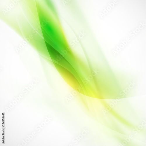 Abstract smooth green flow background, Vector illustration