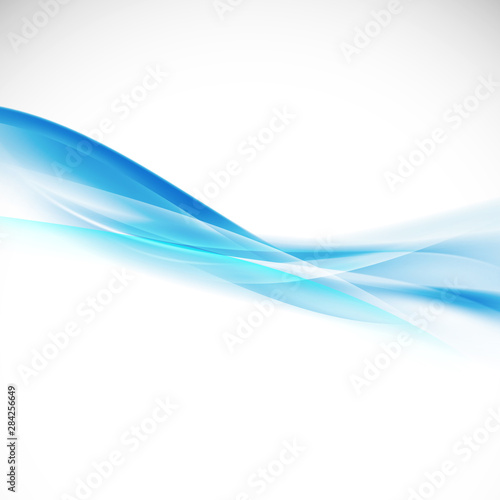 abstract smooth blue wave background isolate on white background, vector illustration