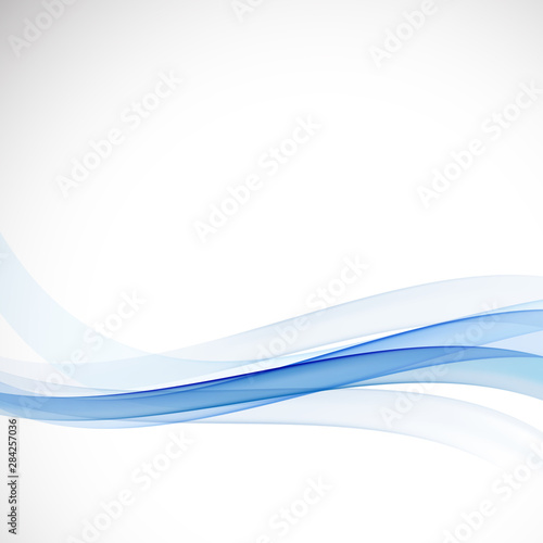 Abstract background with transparent blue wave, vector illustration