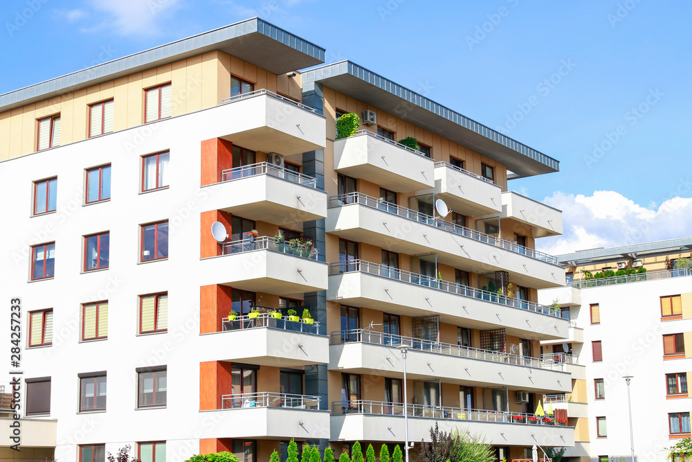 KRAKOW, POLAND - APRIL 01, 2019: New apartment buildings