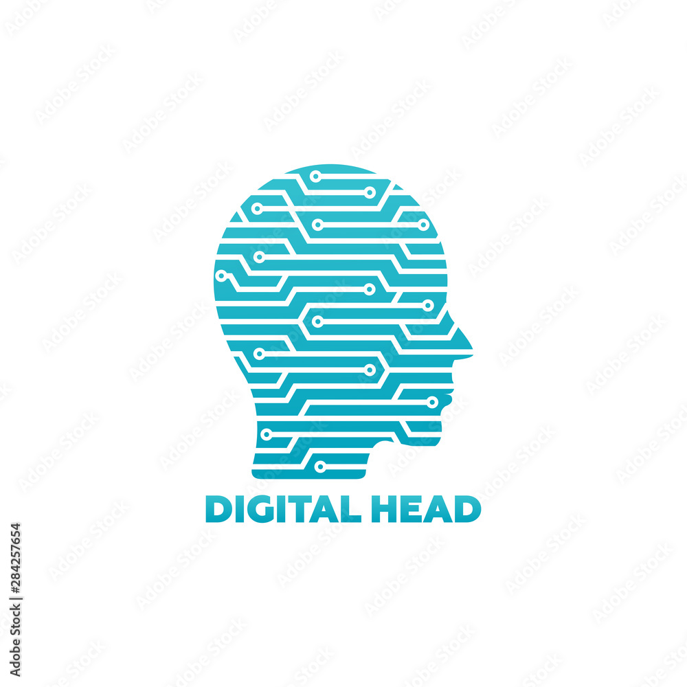 Digital Head Logo Template Design Vector, Emblem, Design Concept, Creative Symbol, Icon Digital Head Logo Template Design Vector, Emblem, Design Concept, Creative Symbol, Icon