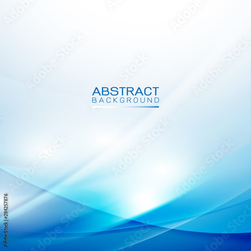 Vector abstract smooth light wave and flow blue background with blank space on border for your element.