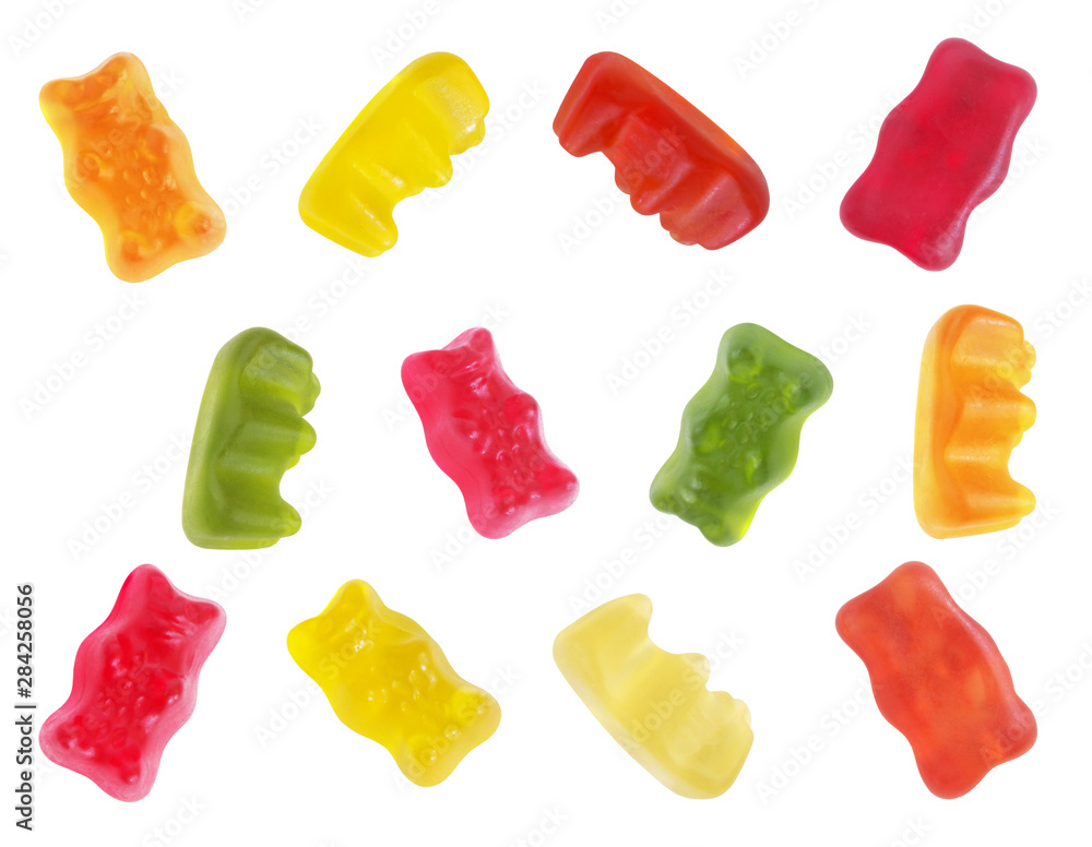 Gummy bears isolated on white bacground Gummy bears isolated on white bacground
