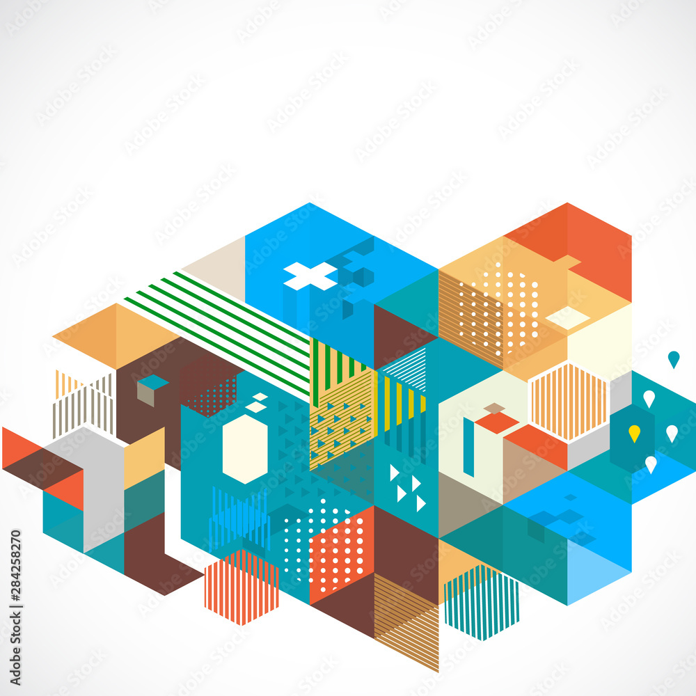 Abstract colorful and creative geometric template for corporate business and technology, vector illustration