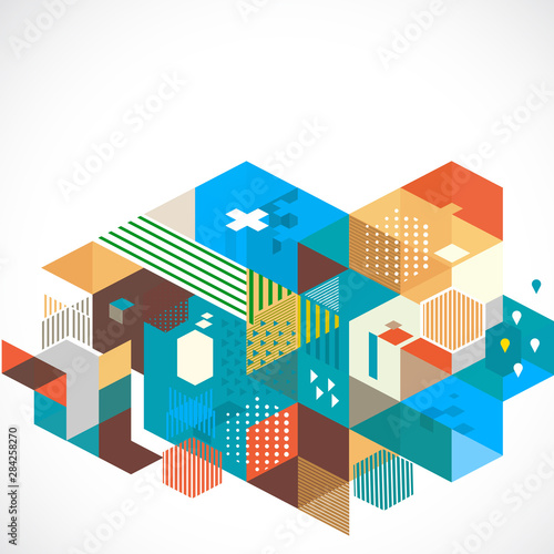 Abstract colorful and creative geometric template for corporate business and technology  vector illustration