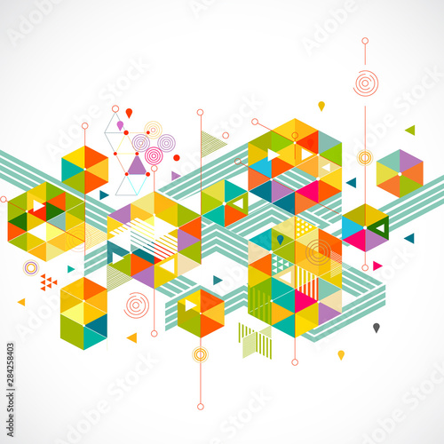 Abstract colorful and creative geometric template for corporate business, vector illustration
