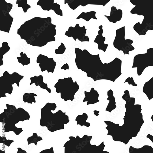 Cow skin seamless pattern vector illustration. Animal print.