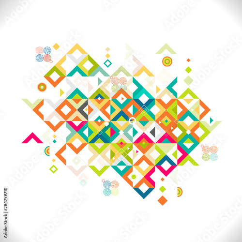 Abstract colorful and creative mix geometrical template, vector illustration