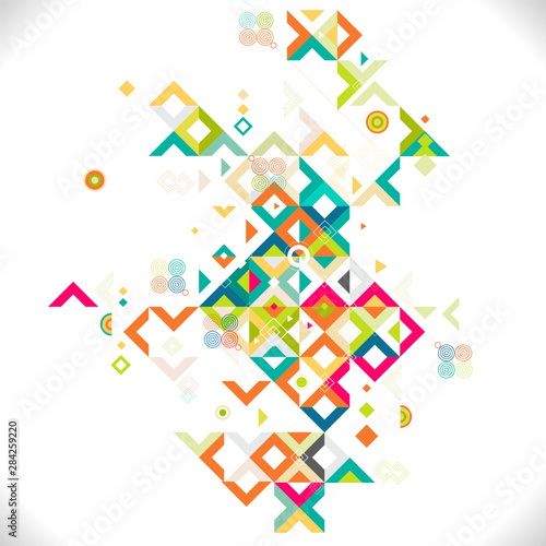 Abstract colorful and creative mix geometrical template, vector illustration