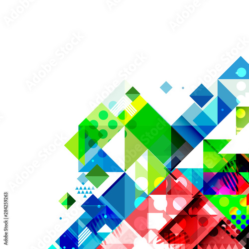 Abstract colorful and creative geometric template and blank space for text, vector illustration