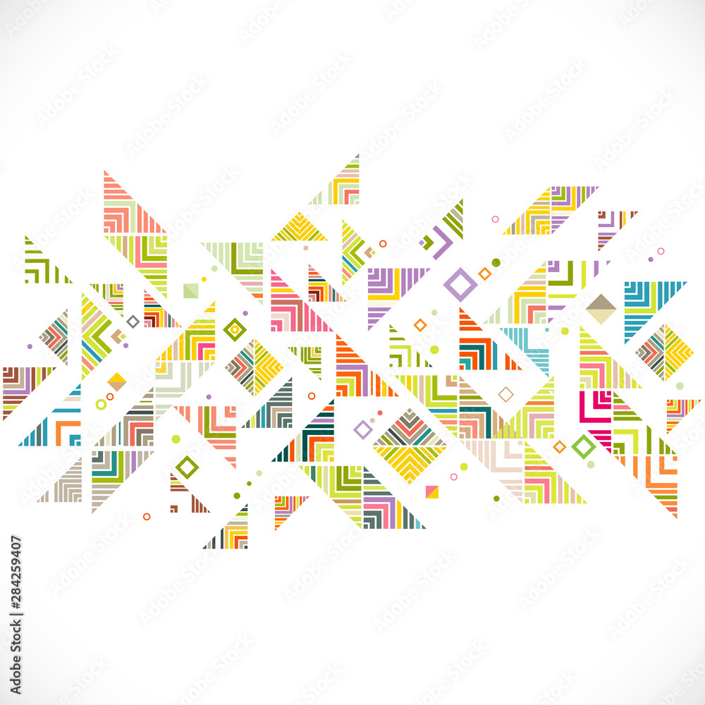 Abstract geometric with mix variety lines, dots and colorful pattern background, vector illustration