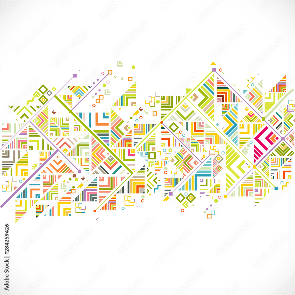 Abstract geometric with mix variety lines, dots and colorful pattern background, vector illustration Abstract geometric with mix variety lines, dots and colorful pattern background, vector illustration